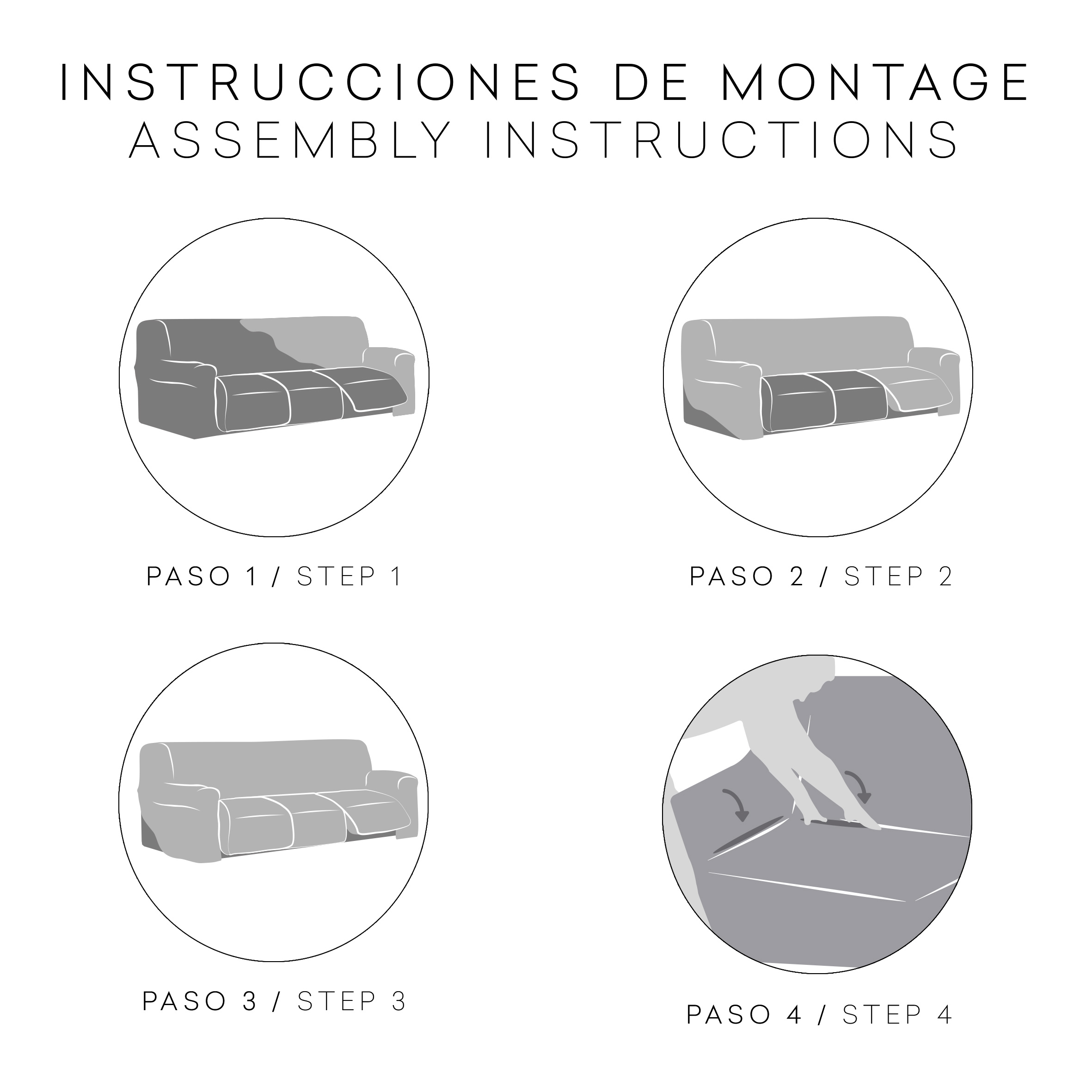 FUNDA SOFÁ RELAX PIES JUNTOS 2X2 BIELÁSTICA JAZ - Fundas de Sofás - EYSA